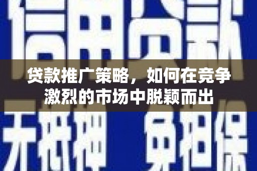 海原贷款推广策略，如何在竞争激烈的市场中脱颖而出