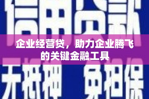 吕梁企业经营贷，助力企业腾飞的关键金融工具