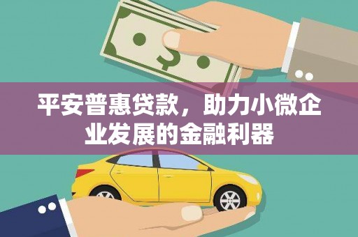 锡林郭勒平安普惠贷款，助力小微企业发展的金融利器