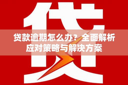 迁安贷款逾期怎么办？全面解析应对策略与解决方案